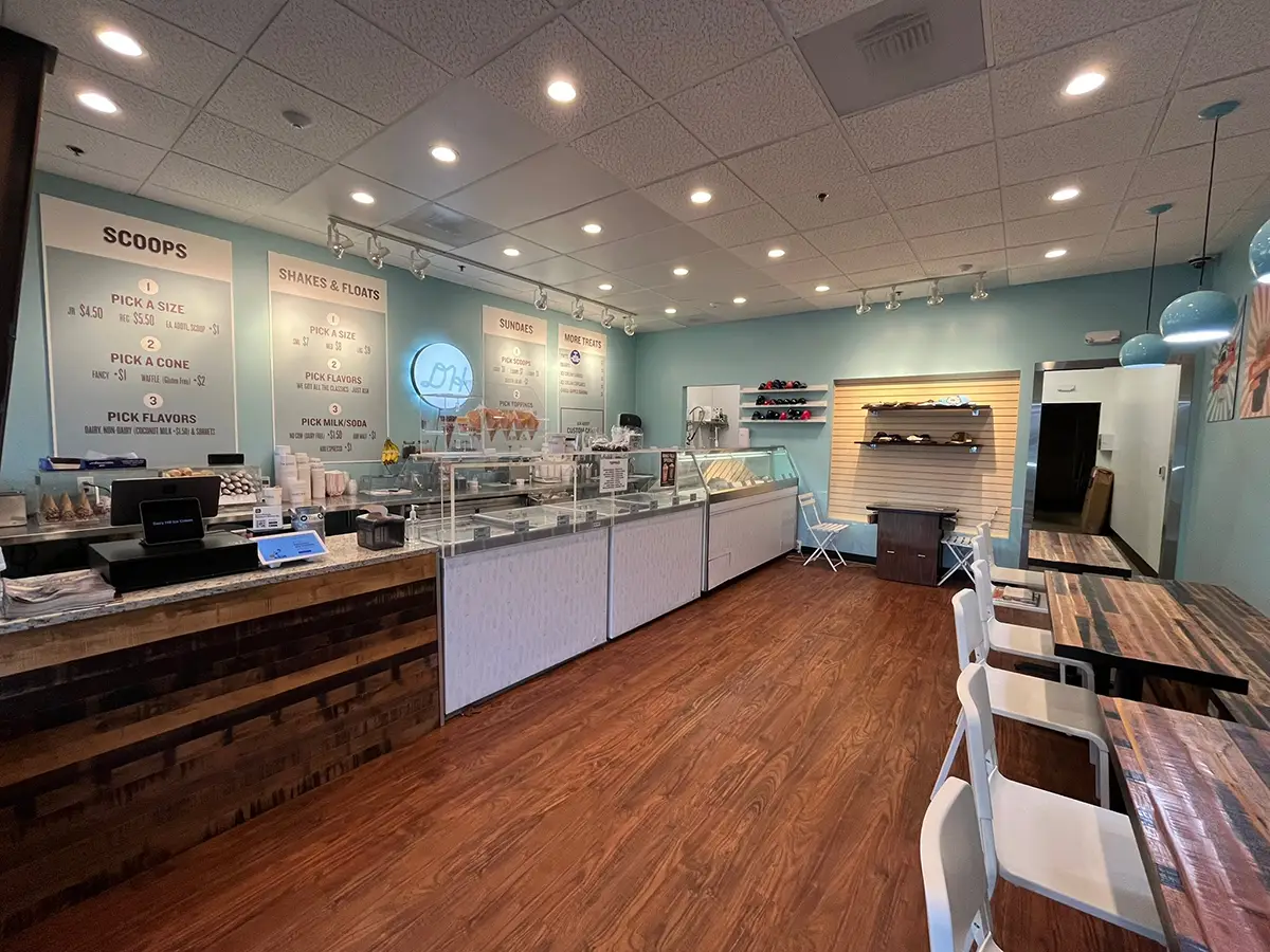 Interior of Dairy Hill Ice Cream Lake Oswego location